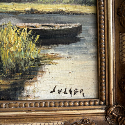 Detailed Landscape Oil Painting "Autumn Trees" Vintage Artwork Holland Art Shop