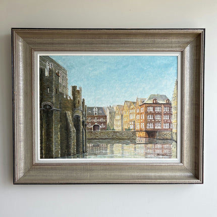 Elegant Cityscape Oil Painting "Stone Gate" Handcrafted Large Artwork Holland Art Shop