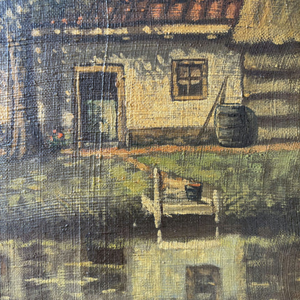 Authentic Landscape Oil Painting "Thatched Cottage" Expressive Art Holland Art Shop