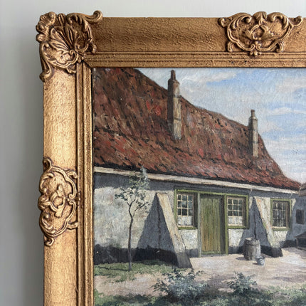 Detailed Farm Oil Painting "Thatched Cottage" Timeless Art Holland Art Shop
