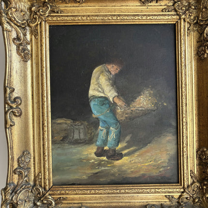 Authentic Figurative Oil Painting "Peasant Man" Expressive Art Holland Art Shop