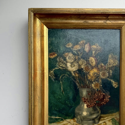 Elegant Oil Painting "Sunflower Vase" Vintage Art Holland Art Shop