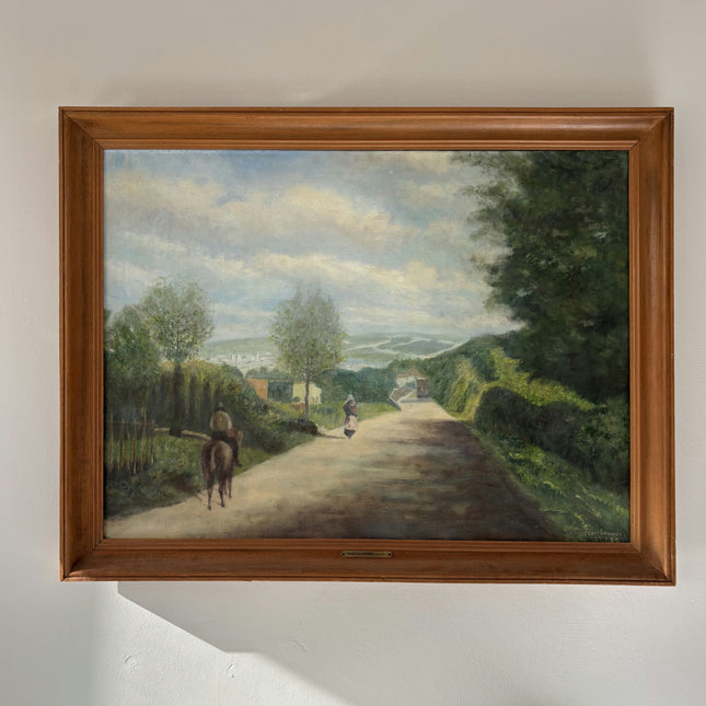 Elegant Landscape Oil Painting "Mounted Rider" Traditional Large Art Holland Art Shop