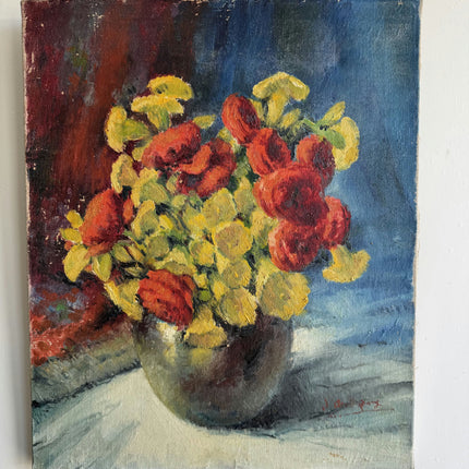 Timeless Floral Still Life Oil Painting "Flowered Vase" Handcrafted Artwork Holland Art Shop