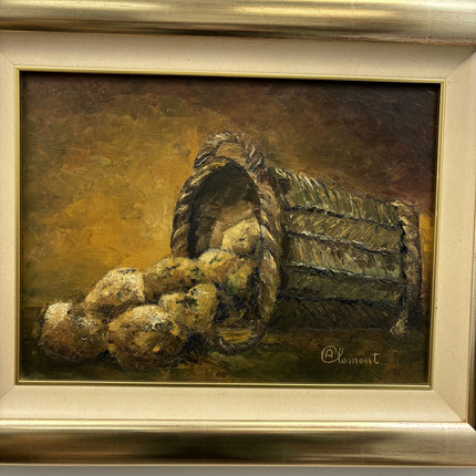 Handcrafted Still Life Oil Painting "Rope Basket" Elegant Art Holland Art Shop
