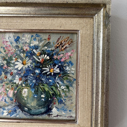 Striking Oil Painting Flowery Still Life "Flower Vase" Refined Small Artwork Holland Art Shop