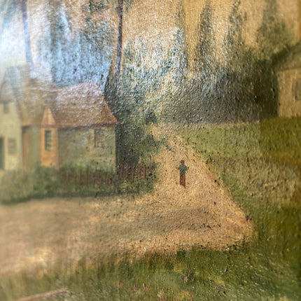 19th Century Antique Landscape Oil Painting "Thatched Cottage" Large Art Holland Art Shop