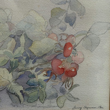 Classic Still Life Aquarel "Red Berries" Timeless Art Holland Art Shop