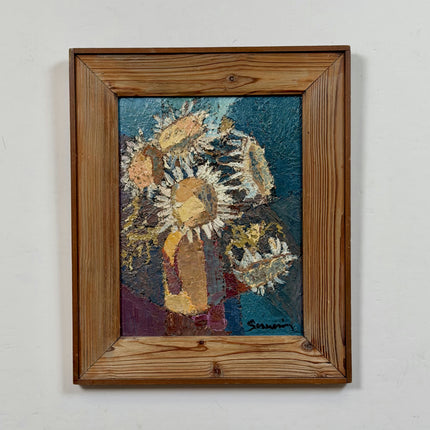 Original Floral Still Life Oil Painting "Sunflowers Bouquet" Authentic Artwork Holland Art Shop