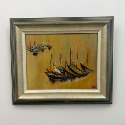 Traditional Seascape Oil Painting "Painted Panel" Handcrafted Artwork Holland Art Shop