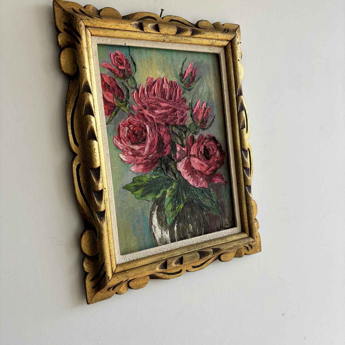 Expressive Floral Still Life Oil Painting 