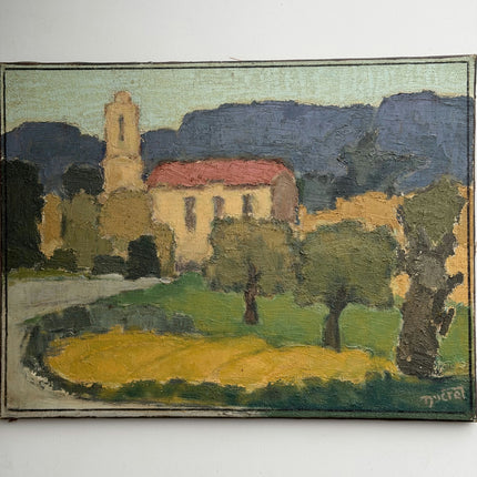 Marcel Ducret Refined Landscape Oil Painting "Village Church" Classic Art Holland Art Shop
