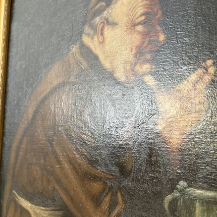Refined Figurative Oil Painting "Drinking Monks" Detailed Art Holland Art Shop