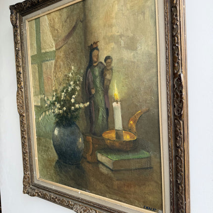 Timeless Flowery Still Life Oil Painting "Blue Vase" Original Large Art Holland Art Shop