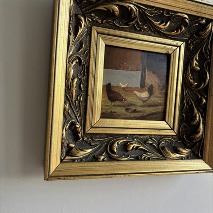 Authentic Animals Oil Painting "Gilded Frame" Traditional Small Artwork Holland Art Shop