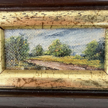 Vintage Landscape Oil Painting "Country Road" Original Small Art Holland Art Shop