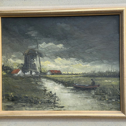 Classic Landscape Oil Painting "Windmill Tower" Expressive Artwork Holland Art Shop