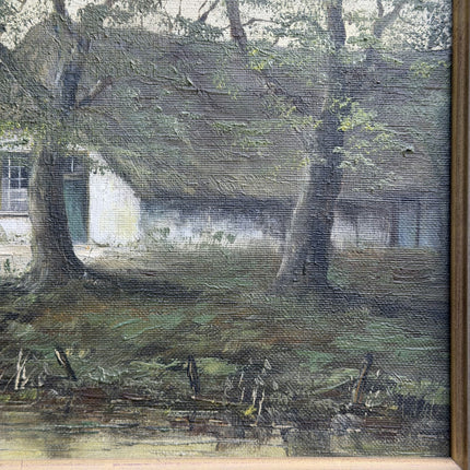 Expressive Farm Oil Painting "Thatched Cottage" Detailed Artwork Holland Art Shop