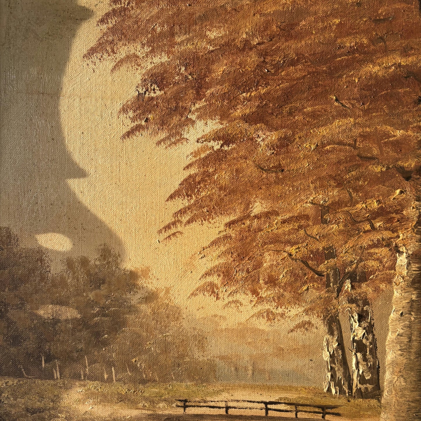 Figurative Landscape Oil Painting "Autumn Pathway" Refined Large Art