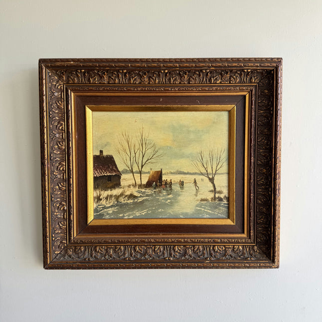 Refined Winter Landscape Oil Painting "Framed Painting" Handcrafted Art Holland Art Shop