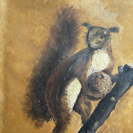Elegant Animals Oil Painting "Squirrel Perch" Classic Artwork Holland Art Shop