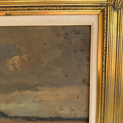 19th Century Antique Landscape Oil Painting "Gilded Frame" Large Art Holland Art Shop