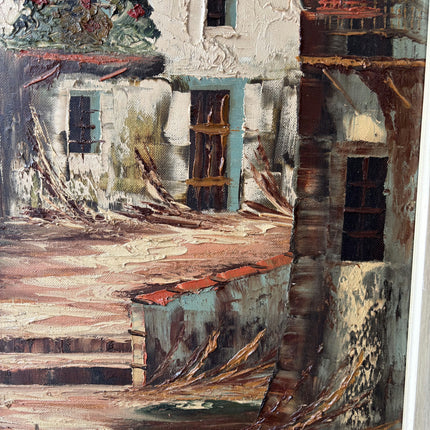 Timeless Cityscape Oil Painting "Mediterranean Houses" Refined Large Artwork Holland Art Shop