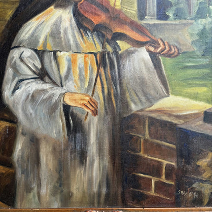 Expressive Portrait Oil Painting "Violinist Woman" Elegant Art Holland Art Shop