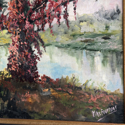 Vintage Landscape Oil Painting "Autumn Tree" Rustic Artwork Holland Art Shop