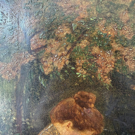 Antique Portrait Oil Painting "Seated Woman" Original Artwork Holland Art Shop