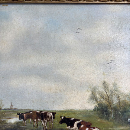 Authentic Animals Oil Painting "Gilded Frame" Vintage Artwork Holland Art Shop