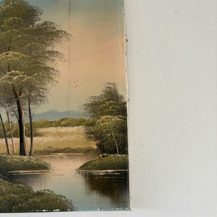 Authentic Landscape Oil Painting "Tall Trees" Original Small Art Holland Art Shop