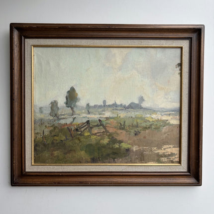 Classic Landscape Oil Painting "Rural Fence" Detailed Artwork Holland Art Shop