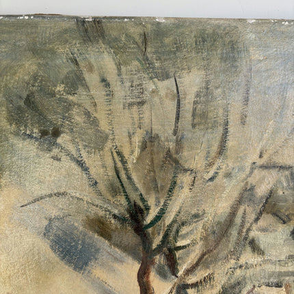 Rustic Winter Landscape Oil Painting "Bare Tree" Handcrafted Artwork Holland Art Shop