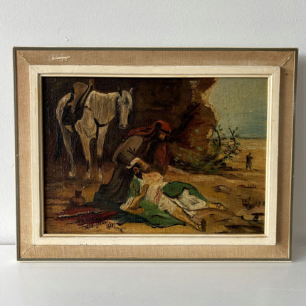 Original Oil Painting Scenery "Rescue Mission" Figurative Small Artwork Holland Art Shop