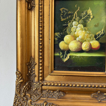 19th Century Oil Painting Still Life "Grapes And Apples" Small Artwork Holland Art Shop