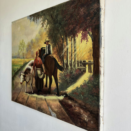 Expressive Figurative Oil Painting "Cow Handler" Handcrafted Artwork Holland Art Shop