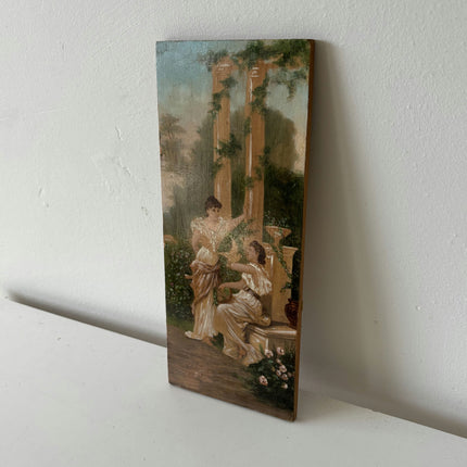 Vintage Figurative Oil Painting "Two Women" Elegant Small Art Holland Art Shop