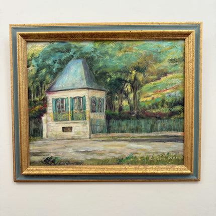 Timeless Landscape Oil Painting "Garden House" Handcrafted Artwork Holland Art Shop