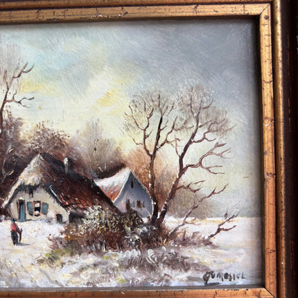 Rustic Winter Landscape Oil Painting "Framed Painting" Elegant Small Artwork Holland Art Shop