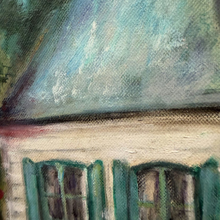 Timeless Landscape Oil Painting "Garden House" Handcrafted Artwork Holland Art Shop