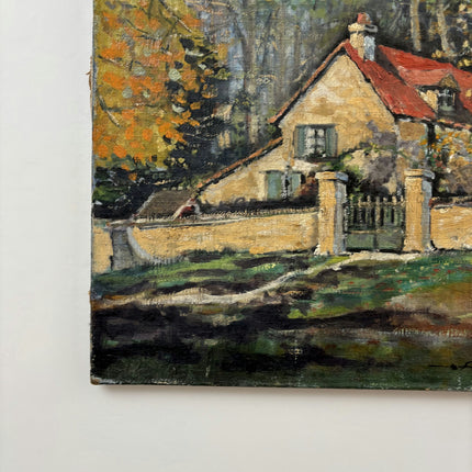 1938 Landscape Oil Painting "Country House" Art Holland Art Shop