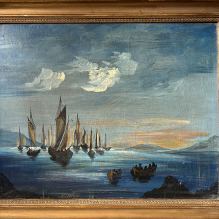 Handcrafted Seascape Oil Painting "Sailing Boats" Traditional Artwork Holland Art Shop