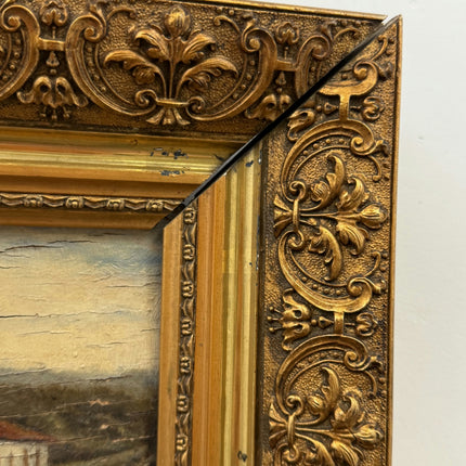 Refined Scenery Oil Painting "Wooden Frame" Detailed Small Artwork Holland Art Shop