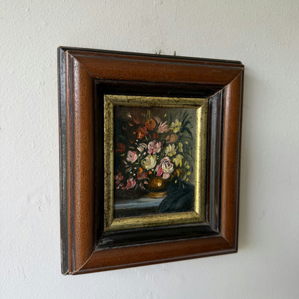 Rustic Flowery Still Life Oil Painting "Flower Vase" Traditional Small Art Holland Art Shop