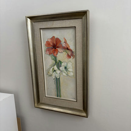 Rustic Floral Still Life Oil Painting "Amaryllis Stem" Classic Large Art Holland Art Shop
