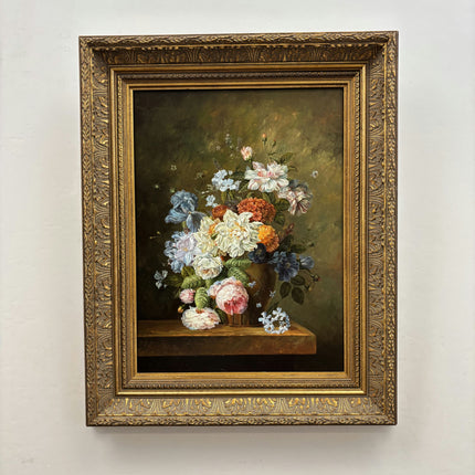 Traditional Floral Still Life Oil Painting "Wooden Panel" Refined Artwork Holland Art Shop