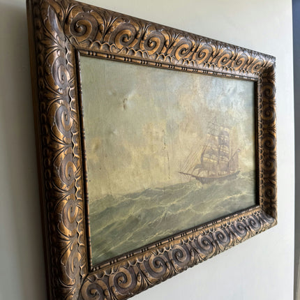 Timeless Seascape Oil Painting "Sailing Ship" Original Large Artwork Holland Art Shop