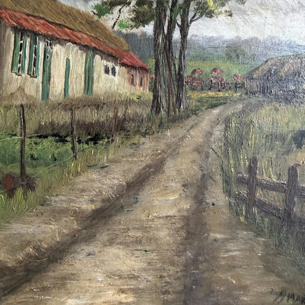 Expressive Farm Oil Painting "Thatched Cottage" Authentic Small Artwork Holland Art Shop