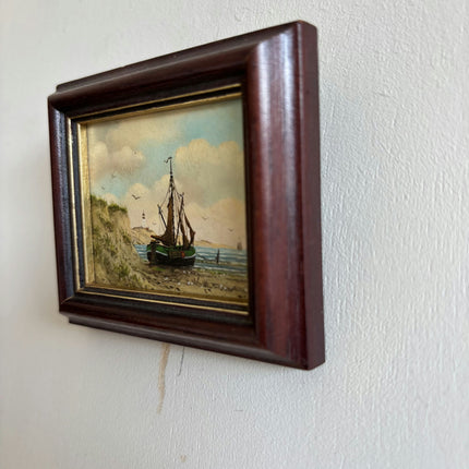Classic Seascape Oil Painting "Framed Painting" Vintage miniature Artwork Holland Art Shop